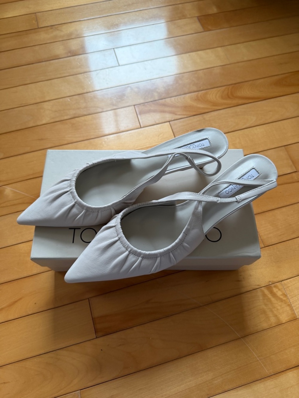 Tony Bianco Davis Kitten Heel Slingback in Dove Nappa (White/Cream) - Picture 2 of 14